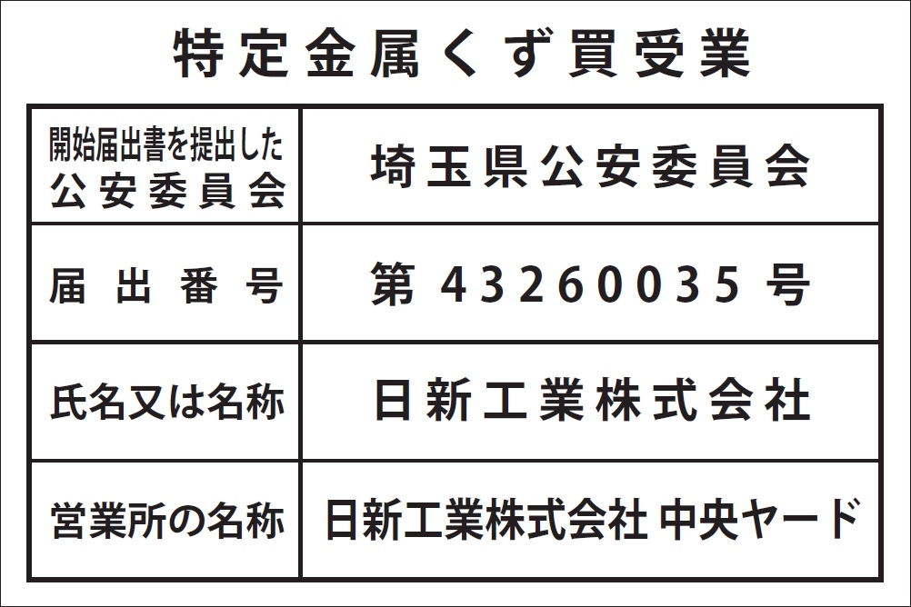 特定金属くず買受業